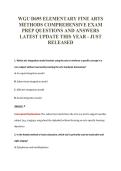 WGU D695 ELEMENTARY FINE ARTS&NewLine;METHODS COMPREHENSIVE EXAM&NewLine;PREP QUESTIONS AND ANSWERS&NewLine;LATEST UPDATE THIS YEAR - JUST&NewLine;RELEASED
