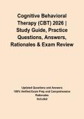 Cognitive Behavioral Therapy &lpar;CBT&rpar; 2026 &vert; Study Guide&comma; Practice Questions&comma; Answers&comma; Rationales & Exam Review