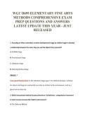WGU D695 ELEMENTARY FINE ARTS&NewLine;METHODS COMPREHENSIVE EXAM&NewLine;PREP QUESTIONS AND ANSWERS&NewLine;LATEST UPDATE THIS YEAR - JUST&NewLine;RELEASED