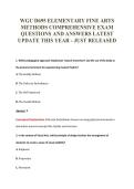 WGU D695 ELEMENTARY FINE ARTS&NewLine;METHODS COMPREHENSIVE EXAM&NewLine;QUESTIONS AND ANSWERS LATEST&NewLine;UPDATE THIS YEAR - JUST RELEASED