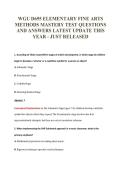 WGU D695 ELEMENTARY FINE ARTS&NewLine;METHODS MASTERY TEST QUESTIONS&NewLine;AND ANSWERS LATEST UPDATE THIS&NewLine;YEAR - JUST RELEASED