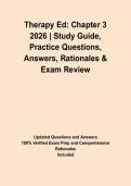Therapy Ed&colon; Chapter 3 2026 &vert; Study Guide&comma; Practice Questions&comma; Answers&comma; Rationales & Exam Review&NewLine;&NewLine;