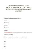 GED COMPREHENSIVE EXAM&NewLine;PRACTICE &lpar;MATH&comma; SCIENCE&comma; RLA&comma;&NewLine;SOCIAL STUDIES&rpar; QUESTIONS AND&NewLine;ANSWERS