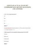 GED EXAM ACTUAL EXAM 2027&NewLine;COMPREHENSIVE REVIEW QUESTIONS&NewLine;AND ANSWERS
