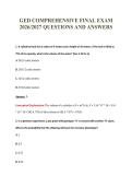 GED COMPREHENSIVE FINAL EXAM&NewLine;2026&sol;2027 QUESTIONS AND ANSWERS