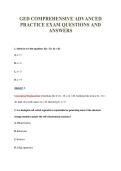 GED COMPREHENSIVE ADVANCED&NewLine;PRACTICE EXAM QUESTIONS AND&NewLine;ANSWERS