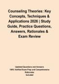 Counseling Theories&colon; Key Concepts&comma; Techniques & Applications 2026 &vert; Study Guide&comma; Practice Questions&comma; Answers&comma; Rationales & Exam Review