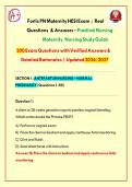 PN Maternity HESI Exam&colon; Real Questions & Answers &ndash; Practical Nursing Maternity Nursing Study Guide &vert; 200 Exam Questions with Verified Answers & Detailed Rationales &vert; Updated 2026&sol;2027