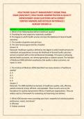 HEALTHCARE QUALITY MANAGEMENT &lpar;HCQM&rpar; FINAL  &NewLine;EXAM &lpar;2026&sol;2027&rpar; &vert;HEALTHCARE ADMINISTRATION & QUALITY IMPROVEMENT EXAM QUESTIONS WITH CORRECT VERIFIED ANSWERS AND DETAILED RATIONALES &vert;  ALREADY GRADED A&plus; 