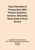 Psych Disorders & Therapy Quiz 2026 &vert; Practice Questions&comma; Answers&comma; Rationales&comma; Study Guide & Exam Review&NewLine;&NewLine;