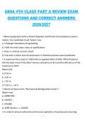 ABSA 4th Class Part A&comma; 2026&sol;2027&comma; Review Exam Questions and Correct Answers