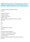 ABSA 4th Class Part B&comma; 2026&sol;2027&comma; Comprehensive Exam 1 Multiple Questions and Verified Answers