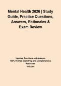 Mental Health 2026 &vert; Study Guide&comma; Practice Questions&comma; Answers&comma; Rationales & Exam Review&NewLine;&NewLine;