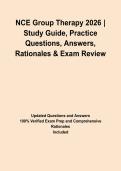 NCE Group Therapy 2026 &vert; Study Guide&comma; Practice Questions&comma; Answers&comma; Rationales & Exam Review