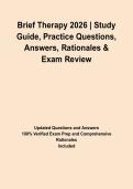 Brief Therapy 2026 &vert; Study Guide&comma; Practice Questions&comma; Answers&comma; Rationales & Exam Review&NewLine;&NewLine;
