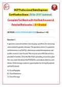 GCP Professional Data Engineer &NewLine;Certification Exam &lpar;2026-2027 Updated&rpar; &NewLine;Complete Test Bank with Verified Answers & &NewLine;Detailed&equals;Rationales &vert; A&plus; Grade