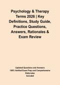 Psychology & Therapy Terms 2026 &vert; Key Definitions&comma; Study Guide&comma; Practice Questions&comma; Answers&comma; Rationales & Exam Review&NewLine;&NewLine;
