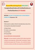 General Microbiology Exam 2026&sol;2027 &vert; Complete Study Guide with Verified Solutions & Practice Questions &lpar;A&plus; Graded&rpar; UPDATED