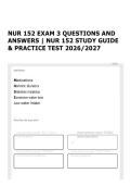 NUR 152 EXAM 3 QUESTIONS AND&NewLine;ANSWERS &vert; NUR 152 STUDY GUIDE&NewLine;& PRACTICE TEST 2026&sol;2027