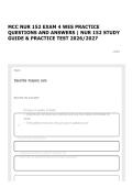 MCC NUR 152 EXAM 4 WES PRACTICE QUESTIONS AND ANSWERS  NUR 152 STUDY GUIDE & PRACTICE TEST 2026-2027