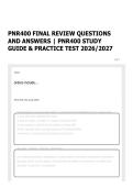 PNR400 FINAL REVIEW QUESTIONS AND ANSWERS &vert; PNR400 STUDY GUIDE & PRACTICE TEST 2026&sol;2027