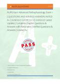 NURS 6501 Advanced Pathophysiology Exam 1 &NewLine;&vert; QUESTIONS AND VERIFIED ANSWERS RATED &NewLine;A&plus; &vert; 2026&sol;2027 GUIDE &vert; GCU&vert; 2026&sol;2027 Latest &NewLine;Update &vert; Complete Chapter Questions & &NewLine;Answers with Rationales &vert; Verified Questions & &NewLine;Answers &vert; Graded A&plus; 