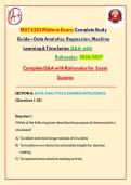 MGT 6203 Midterm Exam &vert; Complete Study Guide&colon; Data Analytics&comma; Regression&comma; Machine Learning & Time Series with Q&A and Rationales &vert; 2026&sol;2027&NewLine;