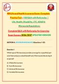 MN Life and Health Insurance Exam&colon; Complete Practice Test with Rationales &vert; Life&comma; Health&comma; Disability&comma; LTC&comma; AD&D & Minnesota Regulations UPDATED 2026&sol;2027&NewLine;
