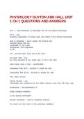 PHYSIOLOGY GUYTON AND HALL UNIT 1 CH 1 QUESTIONS AND ANSWERS