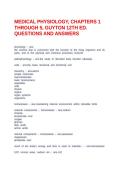 MEDICAL PHYSIOLOGY&comma; CHAPTERS 1 THROUGH 5&comma; GUYTON 12TH ED&period; QUESTIONS AND ANSWERS