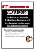 D669 Objective Assessment &ndash; Early Literacy Methods &ndash; &lpar;2026&rpar; Actual Questions and Answers &lpar;WGU&rpar; Pass the OA