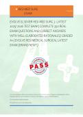 EVOLVE ELSEVIER HESI MED SURG LATEST 2025&sol; 2026 TEST BANK&vert; COMPLETE 350 REAL EXAM QUESTIONS AND CORRECT ANSWERS WITH WELL-ELABORATED RATIONALES&sol; GRADED A&plus;&vert; EVOLVE HESI MEDICAL SURGICAL LATEST EXAM &lpar;BRAND NEW&excl;&excl;&rpar;