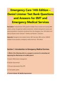 EMERGENCY CARE 14TH EDITION STUDY GUIDE 2026&sol;2027 &vert; COMPLETE EMS PRACTICE QUESTIONS&comma; DETAILED ANSWERS AND COMPREHENSIVE EMERGENCY CARE EXAM REVIEW
