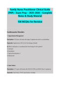 FAMILY NURSE PRACTITIONER CLINICAL GUIDE STUDY GUIDE 2026&sol;2027 &vert; COMPLETE PRACTICE QUESTIONS&comma; DETAILED ANSWERS AND COMPREHENSIVE FNP EXAM PREP