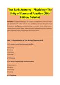 ANATOMY AND PHYSIOLOGY THE UNITY OF FORM AND FUNCTION TEST BANK STUDY GUIDE 2026&sol;2027 &vert; COMPLETE PRACTICE QUESTIONS&comma; DETAILED ANSWERS AND COMPREHENSIVE EXAM REVIEW