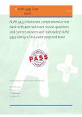 NURS 5433 Final exam  comprehensive test &NewLine;bank with 400 real exam review questions &NewLine;and correct answers with rationales&sol; NURS &NewLine;5433 Family 2 Final exam prep test bank 