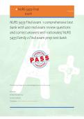 NURS 5433 Final exam  1 comprehensive test &NewLine;bank with 400 real exam review questions &NewLine;and correct answers with rationales&sol; NURS &NewLine;5433 Family 2 Final exam prep test bank 