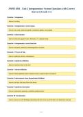 ANPH 1001 - Unit 2 Integumentary System Questions with Correct&NewLine;Answers &lpar;Grade A&plus;&rpar;