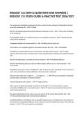 BIOLOGY 111 EXAM 2 QUESTIONS AND ANSWERS &vert; BIOLOGY 111 STUDY GUIDE & PRACTICE TEST 2026&sol;2027