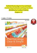 Test Bank For Pharmacology Clear and Simple&colon; A Guide to Drug Classifications and Dosage Calculations&comma; 4th Editionby Cynthia J&period; Watkins Chapters 1 - 21&NewLine;