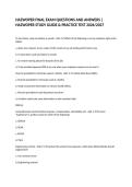 HAZWOPER FINAL EXAM QUESTIONS AND ANSWERS &vert; HAZWOPER STUDY GUIDE & PRACTICE TEST 2026&sol;2027