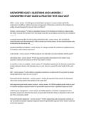 HAZWOPPER QUIZ 1 QUESTIONS AND ANSWERS &vert; HAZWOPPER STUDY GUIDE & PRACTICE TEST 2026&sol;2027