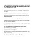 HAZWOPER 8HR REFRESHER LESSON 5 PERSONAL PROTECTIVE EQUIPMENT QUIZ QUESTIONS AND ANSWERS &vert; STUDY GUIDE & PRACTICE TEST 2026&sol;2027