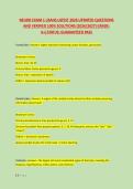 NEURO EXAM 1 USAHS LATEST 2026 UPDATED QUESTIONS &NewLine;AND VERIFIED 100&percnt; SOLUTIONS &lpar;2026&sol;2027&rpar; GRADE&colon; &NewLine;A&plus;&vert;STATUS&colon; GUARANTEED PASS 
