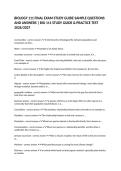 BIOLOGY 111 FINAL EXAM STUDY GUIDE SAMPLE QUESTIONS AND ANSWERS &vert; BIO 111 STUDY GUIDE & PRACTICE TEST 2026&sol;2027