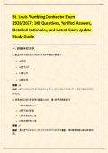 St&period; Louis Plumbing Contractor Exam &NewLine;2026&sol;2027&colon; 100 Questions&comma; Verified Answers&comma; &NewLine;Detailed Rationales&comma; and Latest Exam Update &NewLine;Study Guide 