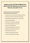VIRGINIA &lpar;VA&rpar; ESC ELECTRONIC&sol;COMMUNICATION &NewLine;SERVICE PRACTICE EXAM Questions with Answers & &NewLine;Rationales Latest Update This Year 