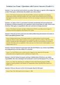 Aviation Law Exam 1 Questions with Correct Answers &lpar;Grade A&plus;&rpar;