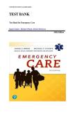 Limmer&colon; Emergency Care 14th Edition Complete Test Bank 