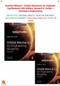 Solution Manual for Orbital Mechanics for Engineering Students 4th Edition by Howard D&period; Curtis&period;&vert;Complete test guide with erified Questions with Answers&period;